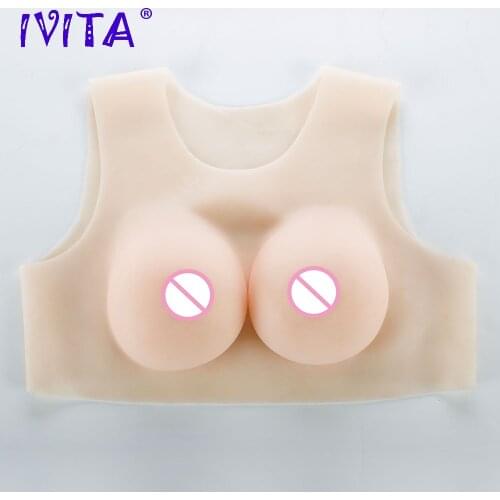 IVITA Realistic Silicone Breast Forms False Breast Fake Boobs For Sexy Crossdresser Transgender Fashion Enhancer Cosplay