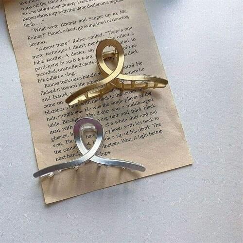 2pc Trend Large Korean Ins Japanese Elegant Temperament Metal Back Head Plate Hair Grab Clip Alloy Hairpin French Sharks Clip 3G