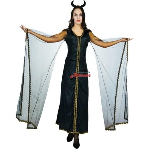 Cosplay Evil Witch Costumes Long Dress Vampire Dress Up Halloween Costumes