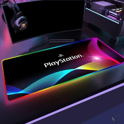 Playstation Mouse Mat RGB Ps4 Mousepad Gamer Accessories LED Anime Mouse Pad Xxl Kawaii Gaming Accessories Keyboard for Compass