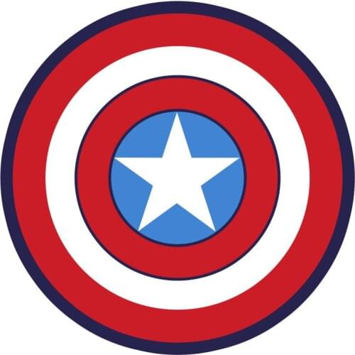 Disney Red Captain America Mat Bedroom Living Room Five-pointed Star Crystal Velvet Non-slip Round Game Floor Carpet Adult Kids
