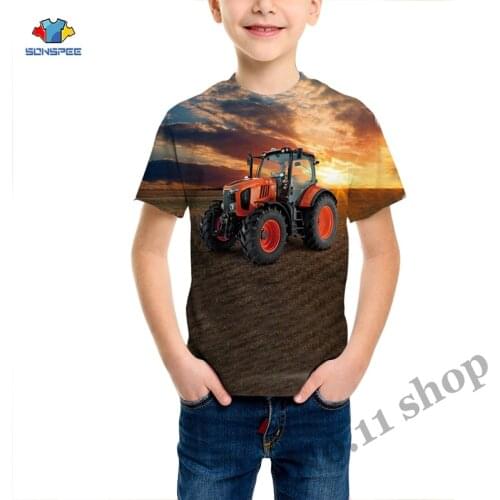 Summer Streetwear Child T Shirt Tractor Truck 3D Print Harajuku T-Shirt Baby Fashion Casual Short Sleeve Boy Girl Car Clothing