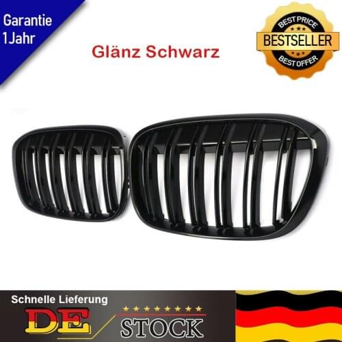 MagicKit For BMW F48 F49 2016-18 Gloss Black M Look Dual Line Front Kidney Grilles Grille