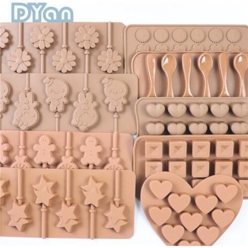 Multi-Flower Snowman Lollipop Love Spoon Chocolate Silicone Baking Tool Ice Tray Cake Mold