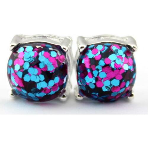 2020 Fashion New York Cute Glitter Earrings for Women Famous Brand Jewelry Korean Iridescent Square Dot Stud Earrings
