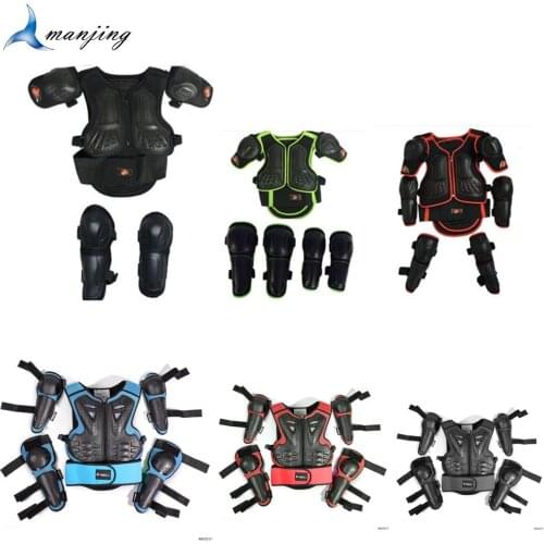 Suitable For Height 0.9-1.6M Children Youth Full Body Protect armor Motocross Riding Skiing Skating Knee Elbow Guard Kids