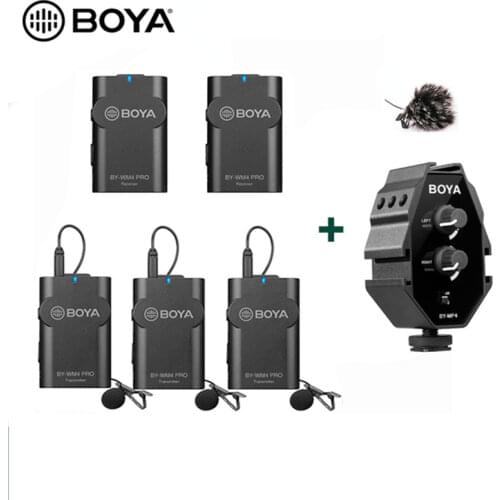 BOYA BY-WM4 Pro professional Wireless Microphone System Lavalier Lapel Mic for Canon Nikon Sony DSLR Camcorder Recorder Phone