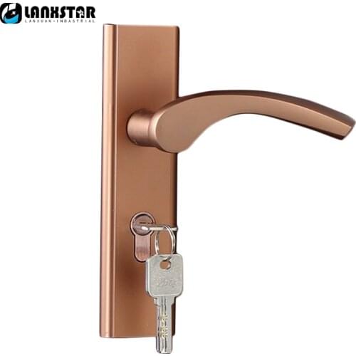 Manufacturers Selling Coffee Color Space Aluminum Interior Door Handle Lock Quality Assurance Mute Lockcore Room Door locks