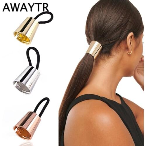 AWAYTR Fashion Women Vintage Metal High Quality Ponytail Holder Hair Accessories Hair ropes for Elegant Girl Hair rings Headwear