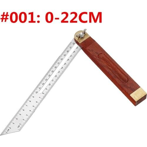0-22/0-27cm Sliding Angle Ruler T Bevel Hardwood Handle 360 Degree Rotatable Engineer High Precision Ruler For Woodworking