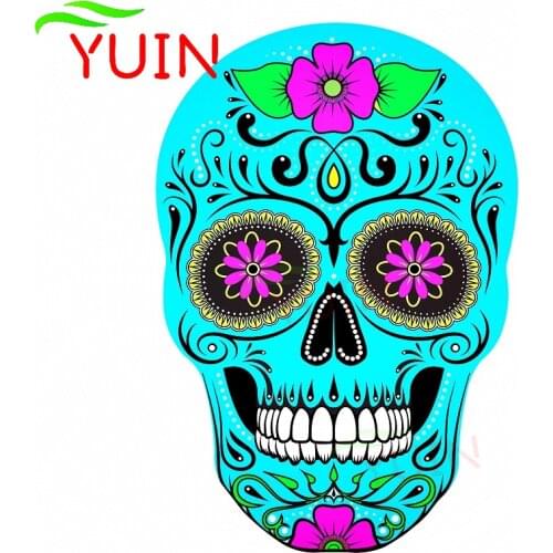 Creativity Mexican Sugar Skull Car Sticker Graffiti Skeleton Ghost Motorcycle Stickers Laptop Skateboard Helmet Decal 15*15cm
