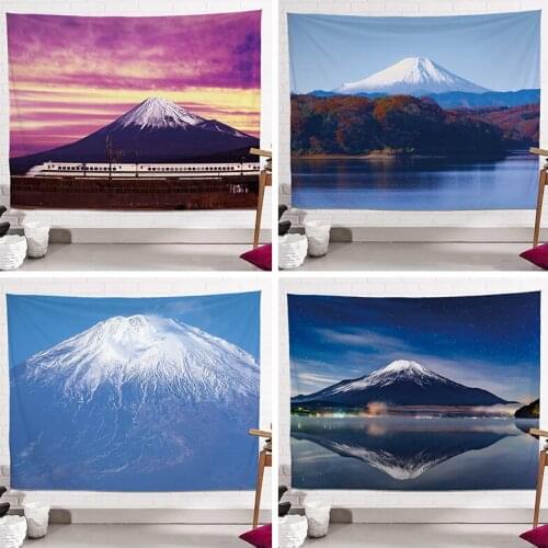 Boho Decoration Home Decor Tapestry Japan Mount Fuji Landscape Background Cloth Aesthetic Room Decor Tapisserie Wall Hanging