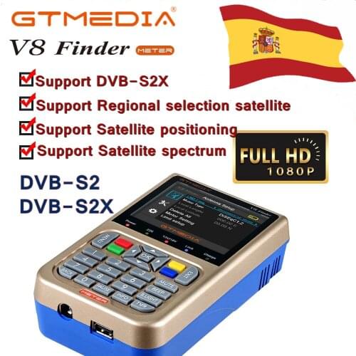 V8 Finder Meter SatFinder Digital Satellite Finder DVB S2/S2X HD 1080P Receptor Signal Receiver Sat Decoder ACM Location Finder