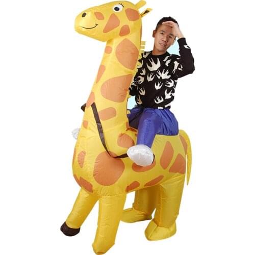 2019 Funny Giraffe Inflatable Unicorn Costumes Blowup Cosplay Suit Halloween Inflatable Costume Mascot Party Dress for Adult