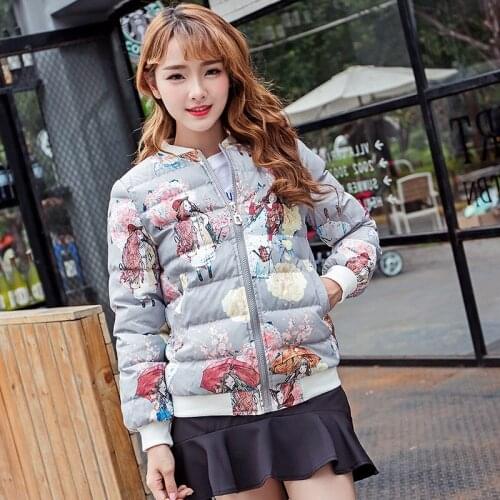 Retro Floral Printed Coat Zipper Bomber Collar Jacket Women Vintage Soft Long Sleeve Casual Girls Outwear Dropshipping DJ061