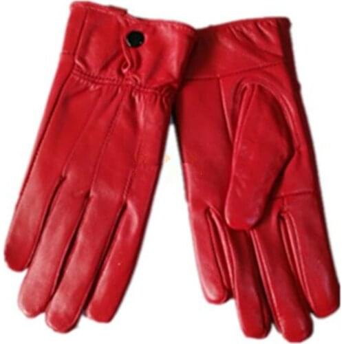 Woman autumn 100% sheepskin fur thicken gloves female winter warm glove thick Cartoon fur Points finger mitten