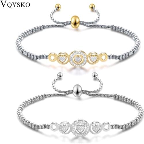 2021 Fashion New Heart Charm Handmade Bracelets For Women Stainless Steel Beads Bracelet Style Jewelry Gift Pulsera