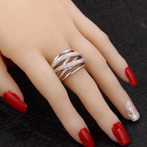 Bride Talk Women New Fashion Multi Layer Women Ring For Wedding Cubic Zirconia Romantic Bridal Rings Jewelry High Quality Gift