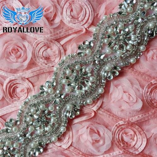 10yards) Wholesale Sewing On Beaded Hot Fix Bling Decorative Glass Rhinestone Trim for Wedding Dress Bridal Garter craft 5.5cmW