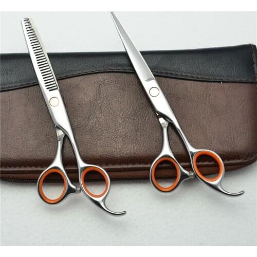 2Pcs 5.5 Inch 16cm Customized Logo Professional Human Hair Scissors Hairdressing Scissors Cutting Shears Thinning Scissors C1008