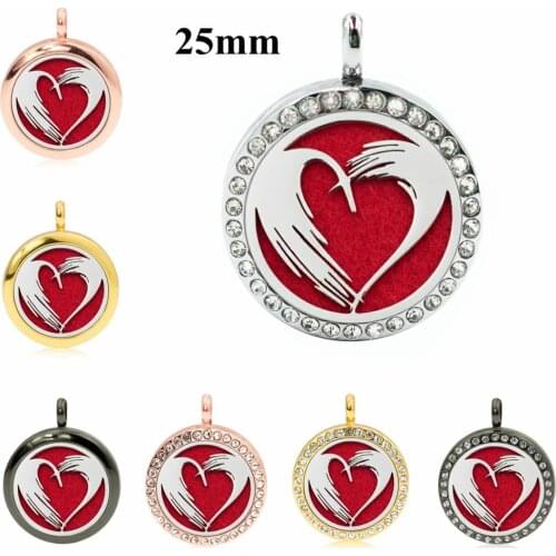 25mm Perfume Essential oil Diffuser Locket Pendant fit Necklace (free random 5pads)