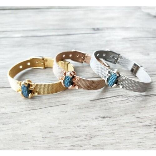 5 Pieces Turkish Style frog Double Bails Connector,Micro pave CZ zircon Strap bracelet,adjustable bracelet Jewelry BG184