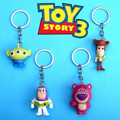 Creative Cartoon Disney Toy Story Key Chain Toy Story Figure Buzz Lightyear Woody Lotso Pendant Car Keychain Accessory Kids Gift