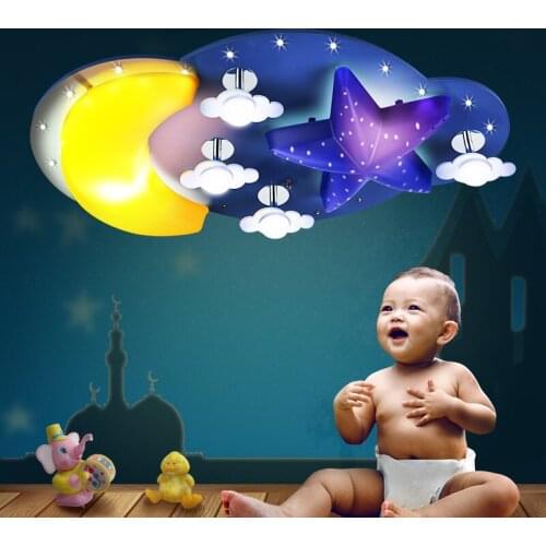 Children lamp moon LED ceiling lights the childrens and boy/girl bedroom lamp cartoon creative personality light ZH ET55