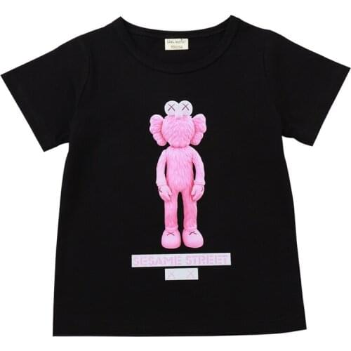 2019 T Shirts Summer New Boys T Shirts Children Pure Cotton Cartoon Short Sleeved Shirts Baby Girls 2-7 years old