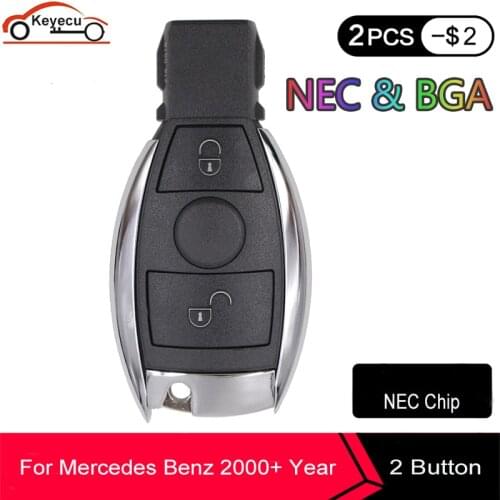 KEYECU Smart Remote Key For Mercedes Benz Year 2000+ Supports Original NEC and BGA 315MHz Or 433.92MHz 2 Buttons