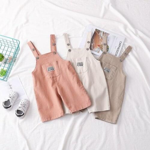 Toddler Baby Overalls 2021 Summer Kids Casual Loose Cotton Short Jumpsuits For Boys Girls Childrens Suspender Shorts Baby Pants