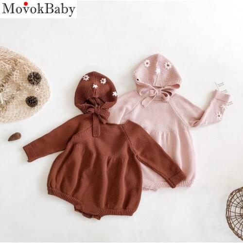 Newborn Baby Bodysuits for Infant Kids Girls Floral Jumpsuits Outfits Autumn Winter Long Sleeves Toddler Jumpsuits Clothes 0-18M