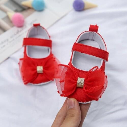 Cute Bow Lace Baby Girl Shoes Newborn Toddler Baby Shoes Soft Cotton Anti-Slip First Walker Shoes