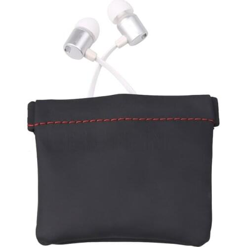 Mini Portable PU Leather Earphone Bag Accessories Storage Earbuds Protective Package Case For Cable