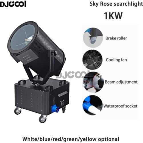 No duty outdoor waterproof 1KW moving head sky rose search light wood carton pkg. for roof building light track light