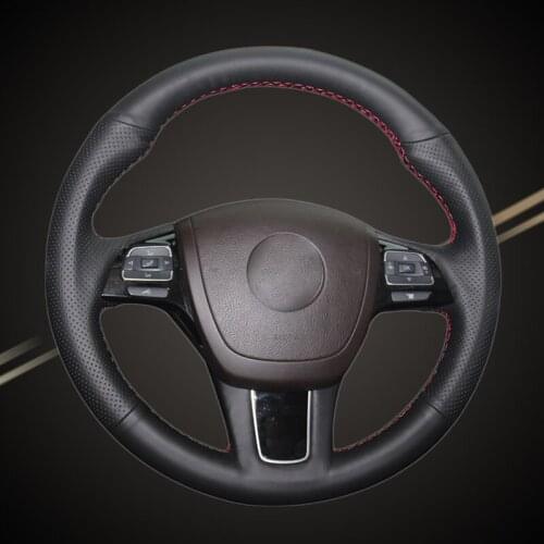 Car Braid On The Steering Wheel Cover for Volkswagen VW Touareg 2011-2017 Auto Braiding Covers Interior Accessories Car-styling