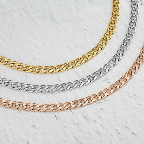 Wholesale Stainless Steel IKAIKA Choker Chain Necklace Hip-hop style Chunky Minimalist Chain Jewlery 10pcs/lot