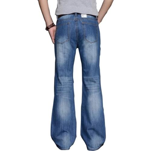Pantalones vaqueros para hombre, pantalones vaqueros acampanados grandes para hombre, pantalones vaqueros holgados con corte de