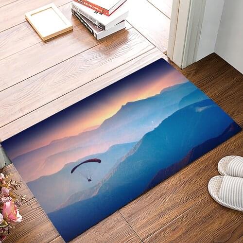 Paraglider Sunrise Valley Anti-Slip Doormat Bedroom Kitchen Mat Bathroom Rug Home Doormat for Entrance Door