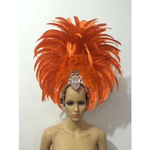 Feather clothing Stage performance catwalk carnival Headdress flower pubs party Mens wear womens clothing