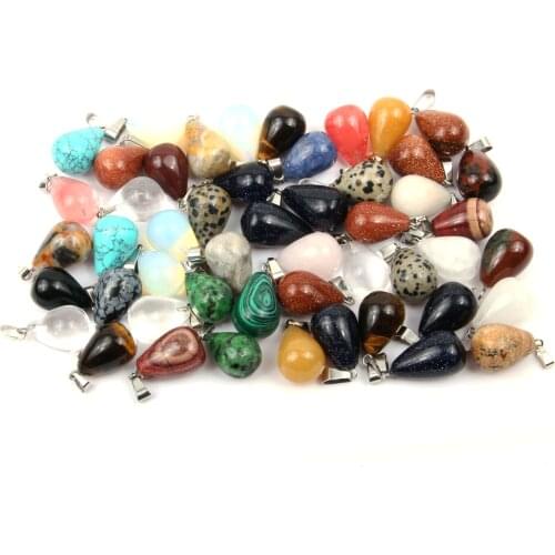 10PC Natural Semi-precious Stone Pendants Crystal Agates Charms Pendant For Jewelry Making Necklace DIY Earrings Accessories