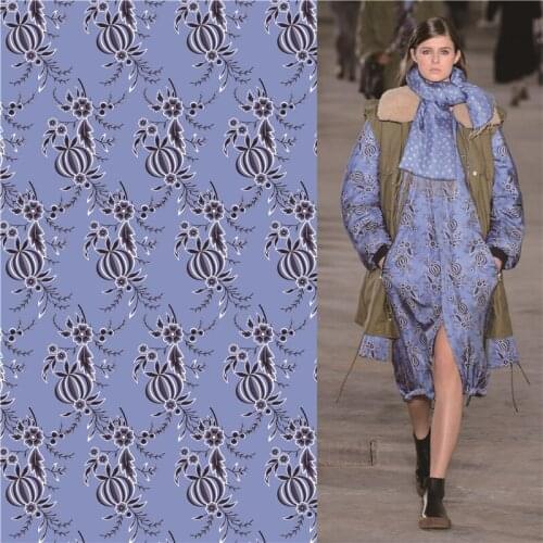 Polyester satin dress high-end pomegranate flower pattern customization fashion floral printed cloth diy patchwork 046