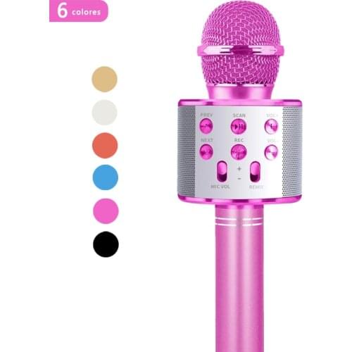 Handheld wireless microphone Bluetooth WS-858 for Karaoke USB player KTV Speaker record smart music