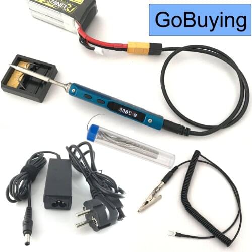 24V Blue Original Mini TS100 Portable Soldering Iron Station Kit Digital OLED Display Field Repair with B2 Tip & Power Supply