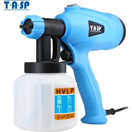 TASP Electric Spray Gun 400W HVLP Paint Sprayer Compressor Flow Control Airbrush Power Tools Easy Spraying & Clean 120V/230V
