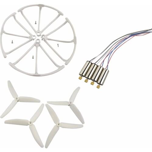 RC 4PCS 3-leaf propeller 4PCS motors and 4PCS propeller guard for Hubsan X4 H502S H502E H502T H507A H216A Quadcopter-White