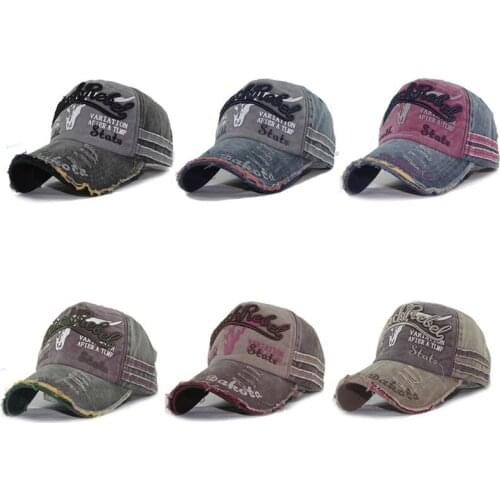 Shuyanly Fashion Demin Baseball Caps Womens Hip Hop Caps Hole Letters Cap for Men Outdoor Dad Cap Adjustable Gorras Unisexs