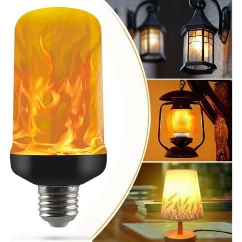 E27 LED Flicker Flame Light Bulb Simulated Burning Party Lamp Effect Fire Multiple Effect Dynamic Flame Bulb Light LED Mode Z6V1