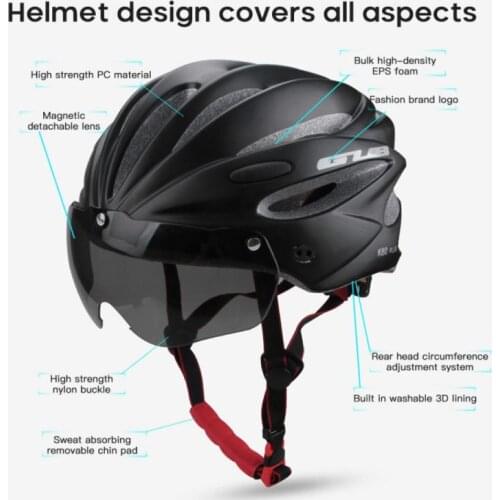 Bicycle Helmet Goggles Integrated Magnetic Goggles Helmet Riding Equipment Windproof Dustproof Adjustable Goggles Helmet Unisex