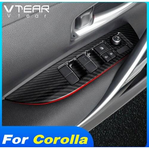 Vtear Car Window Lifter Switch Cover Interior Button Decoration Door Armrest Farme Trim Pad For Toyota Corolla Sedan 2021 Parts